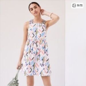 Anthropologie Maeve Pastel Geometric Midi Dress Size Small